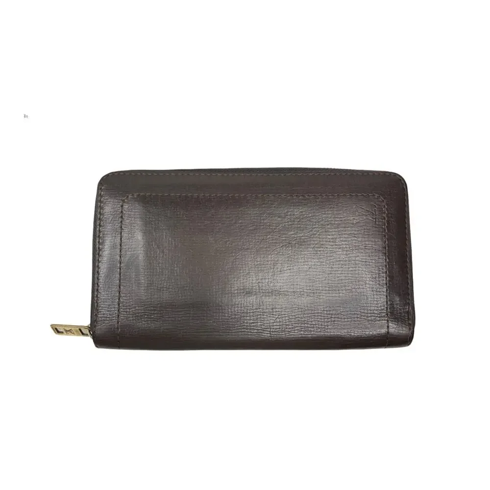 Louis Vuitton Utah Zippy Organizer Brown Leather Wallet Zip Around LV Unisex